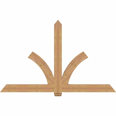 Ekena Millwork Redmond Smooth Timber Gable Bracket, Western Red Cedar, 84"W x 53"H x 3 1/2"D x 5 1/2"F, 15/12 Pitch GBW084X53X0406RED00SWR